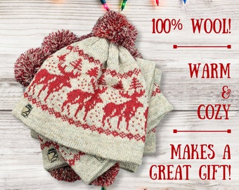 Knit Hats - Home Alone Inspired Kevin McCallister Knit Moose Hat/Toque - 100% Wool