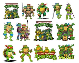 Ninja Turtles SVG PNG Bundle: Donatello, Raphael, Leonardo, Michelangelo