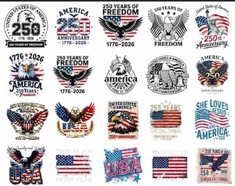 250th Anniversary Png Bundle, USA Png, 4th of July Bundle Png, Patriotic Eagle Png Bundle, America 250, Statue of Liberty Patriotic bundle