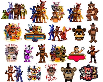 Five Nights at Freddys PNG Bundle, FNAF Characters Png, Horror Game Sublimation Designs, Freddy Fazbear Png, 300 DPI Digital Download