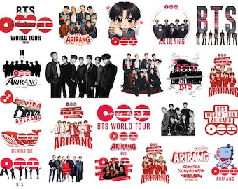 BTS Arirang World Tour 2026 SVG PNG Bundle Kpop Konzert Shirt Designs Idol Fan Merch Dateien Cricut Silhouette Sublimation Download