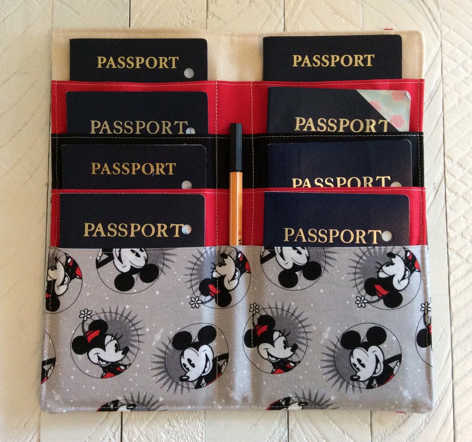 CUSTOM Disney Passport Holder Family Passport Cover Holds 6 Etsy