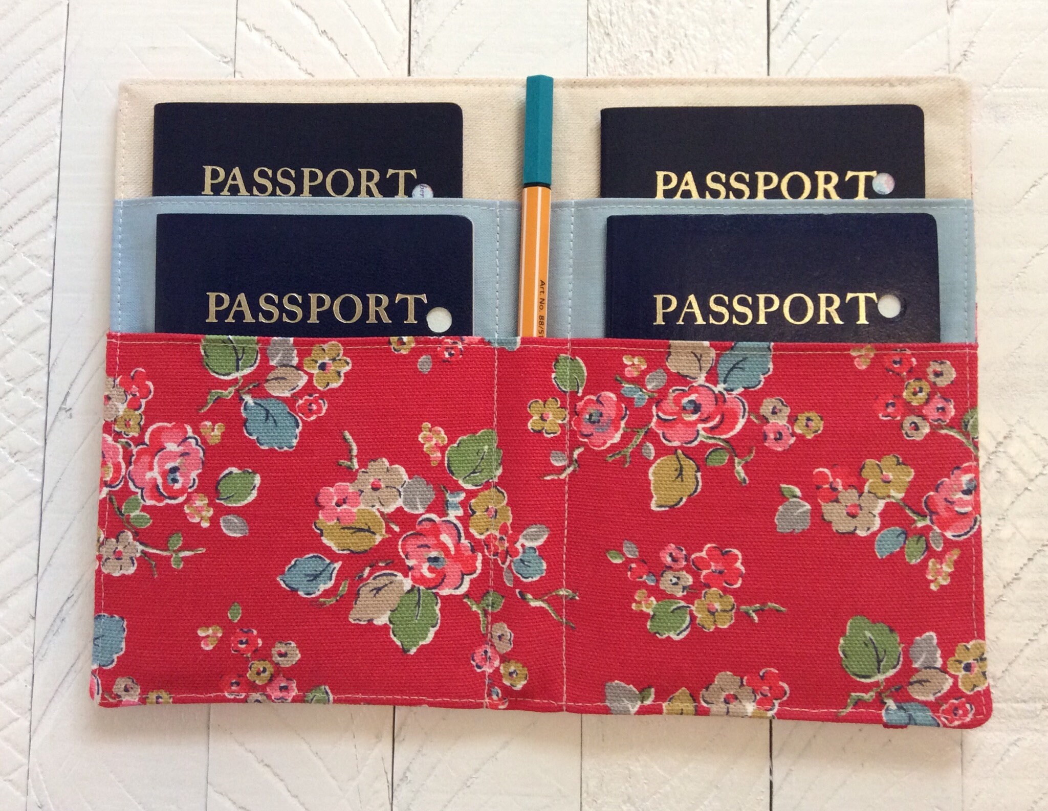 Family Passport Holder CATH KIDSTON Holds 4 6 8 Passports APO International Travel Floral Travel Accessory Family Cruise Wallet Etsy