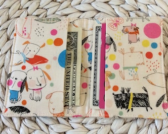 Thin Dogs Credit Card Holder - Small Cute Animal Wallet - Minimalistic Travel Wallet - Business Card Case Last One!