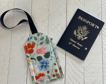 Luggage Tag - Rifle Paper Co Fabric - International Travel - Floral Travel Accessory - Gift for Travelers - Cruise