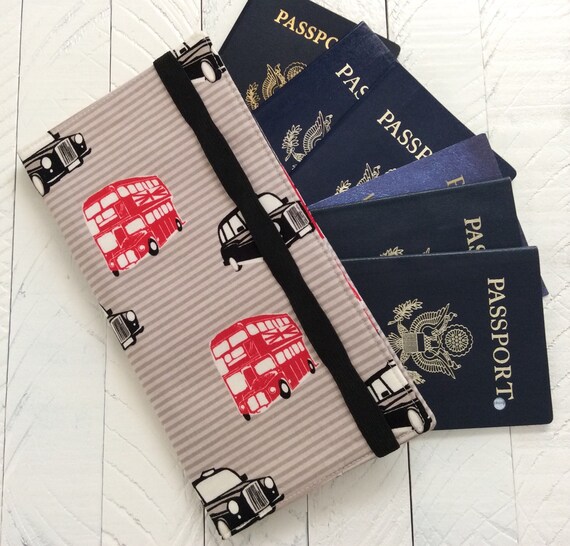 London Vinyl Passport Holder Personalized