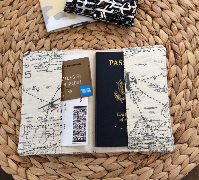 Passport Cover His Hers Maps Planes Camouflage Passport Etsy