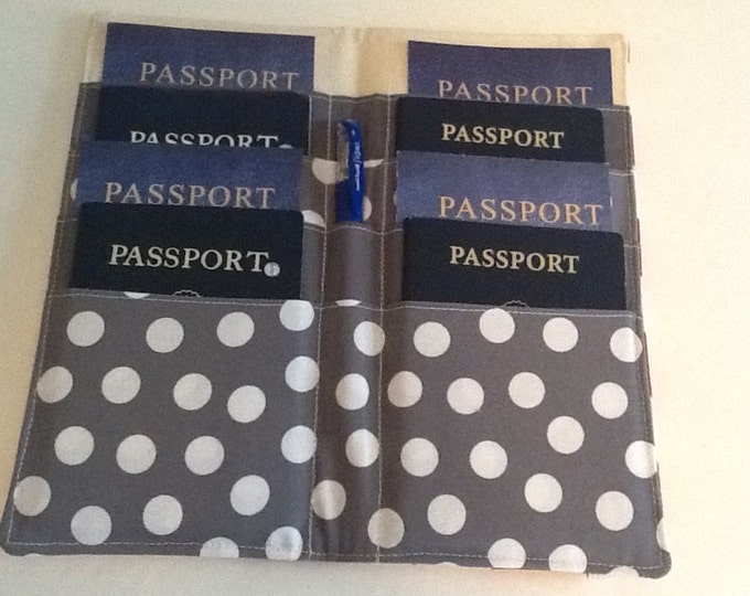 Large Family Passport Holder Eight 8 Passports Travel Wallet Passport