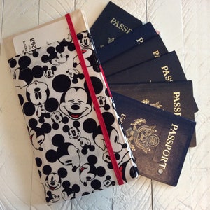 Disney Passport Holder, Large Family Passport Cover Holds 6 or 8 Passports, International Travel, Disney Cruise Travel Accessory, Boarding