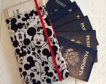 Disney Passport Holder, Large Family Passport Cover Holds 6 or 8 Passports, International Travel, Disney Cruise Travel Accessory, Boarding