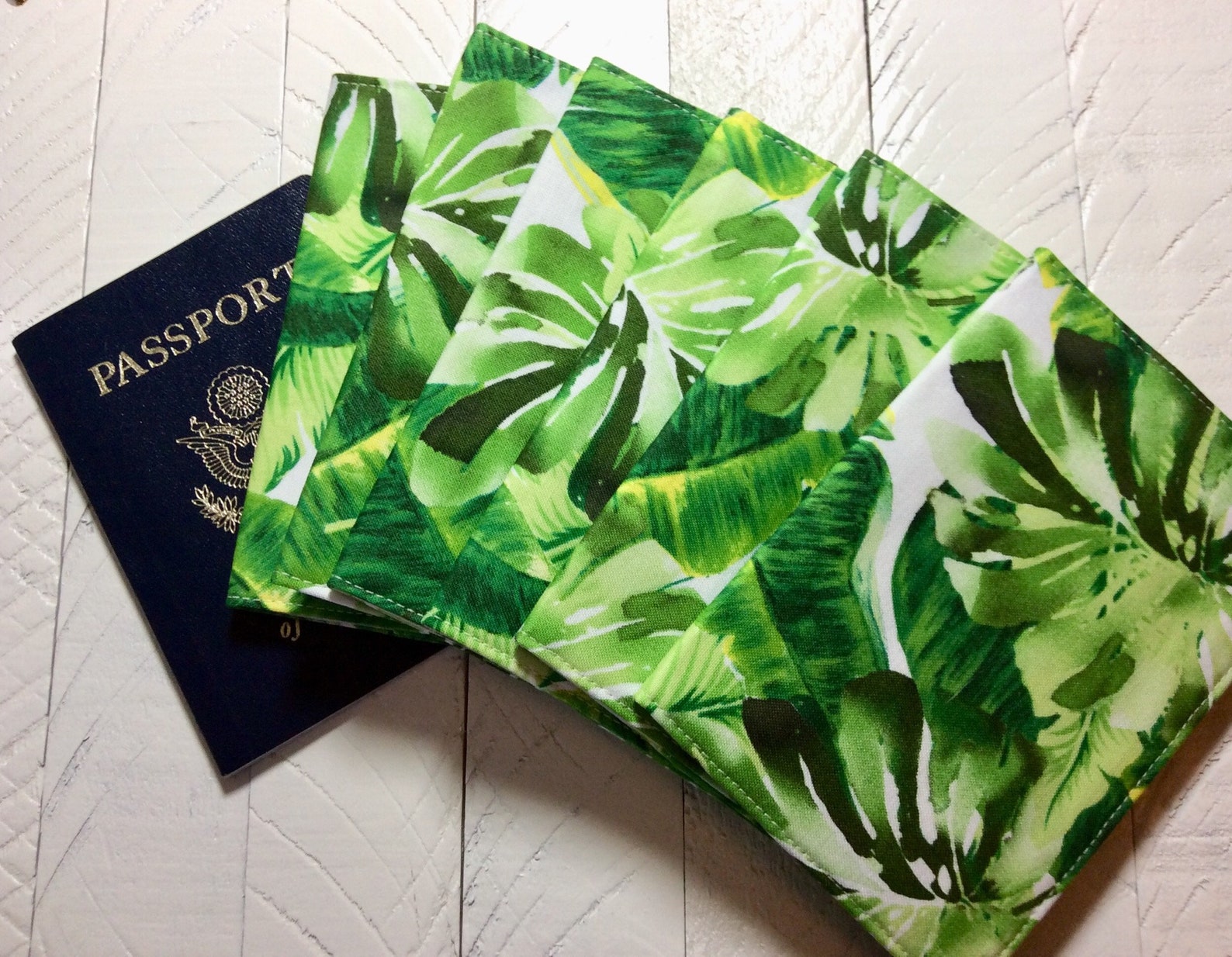 Tropical Passport Cover Fabric Passport Holder Banana Leaf Etsy