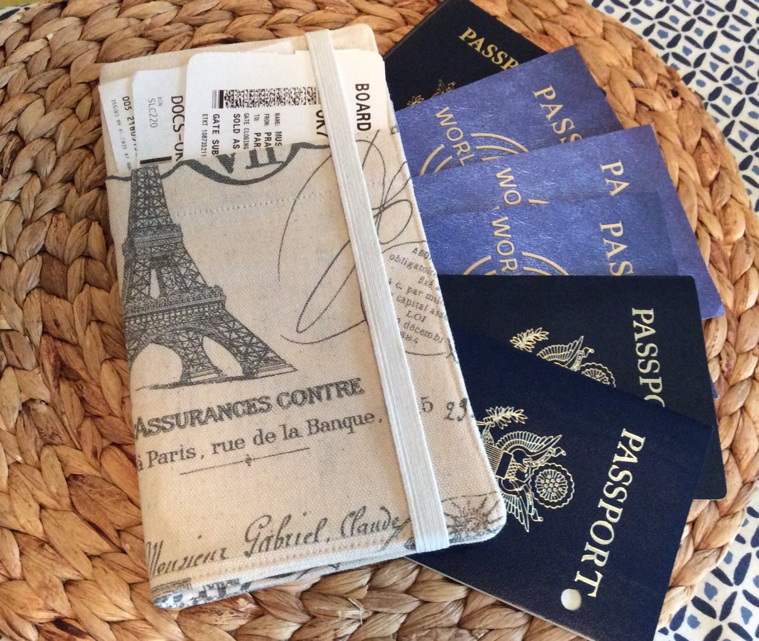 Paris Boarding Passport Holder Holds 6 or 8 Passports APO Etsy