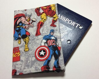 Super Hero Passport Cover - Wonder Woman, Thor, Iron Man - International Travel - Case Marvel DC Comics -Best Friend Gift - Passport Wallet