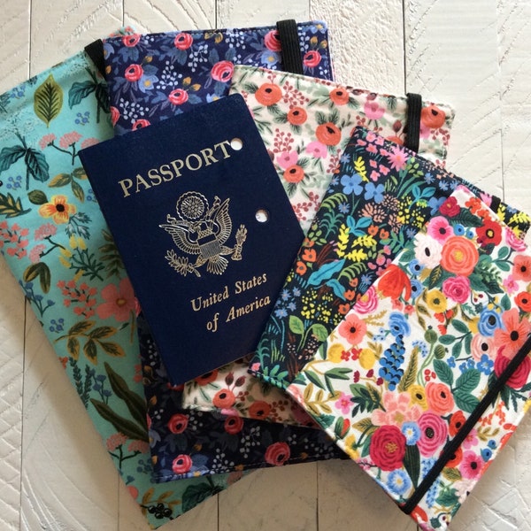 Rifle Paper Co Family Passport Holder, Holds 2, 4, 6, 8 Passports, APO Address, International Travel, Floral Travel Accessory, Cruise Wallet
