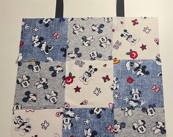 Beginner's Sewing Kit, Disney Mickey & Minnie, QUILTED TOTE BAG Kit, Gift Learn to Sew, Easy Things To Make, Fabric Kit, Sewing, Quilting