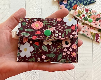 Rifle Paper Co. Wallet - Credit Card Holder -Small Snap Wallet - Floral Fabric Wallet - Travel Wallet