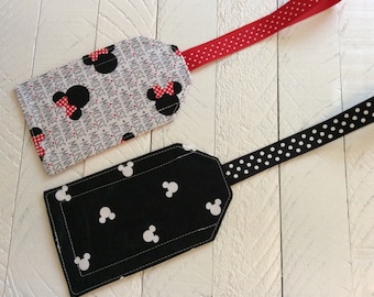 Mickey or Minnie Luggage Tag - Bag Tag - Disney Cruise Accessory - Gift for Traveler  - Minnie Mouse  - Bag Identification