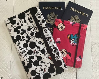 Mickey Passport Holder, READY TO SHIP Holds 1-4 Passports, International Travel, Disney Cruise Travel, Family Vacation, You Choose Accessory