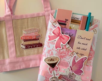Blind Date With A Book + Mini Bookish Canvas Tote Bag (Blind Date With A Book is filled with self care & bookish goodies)