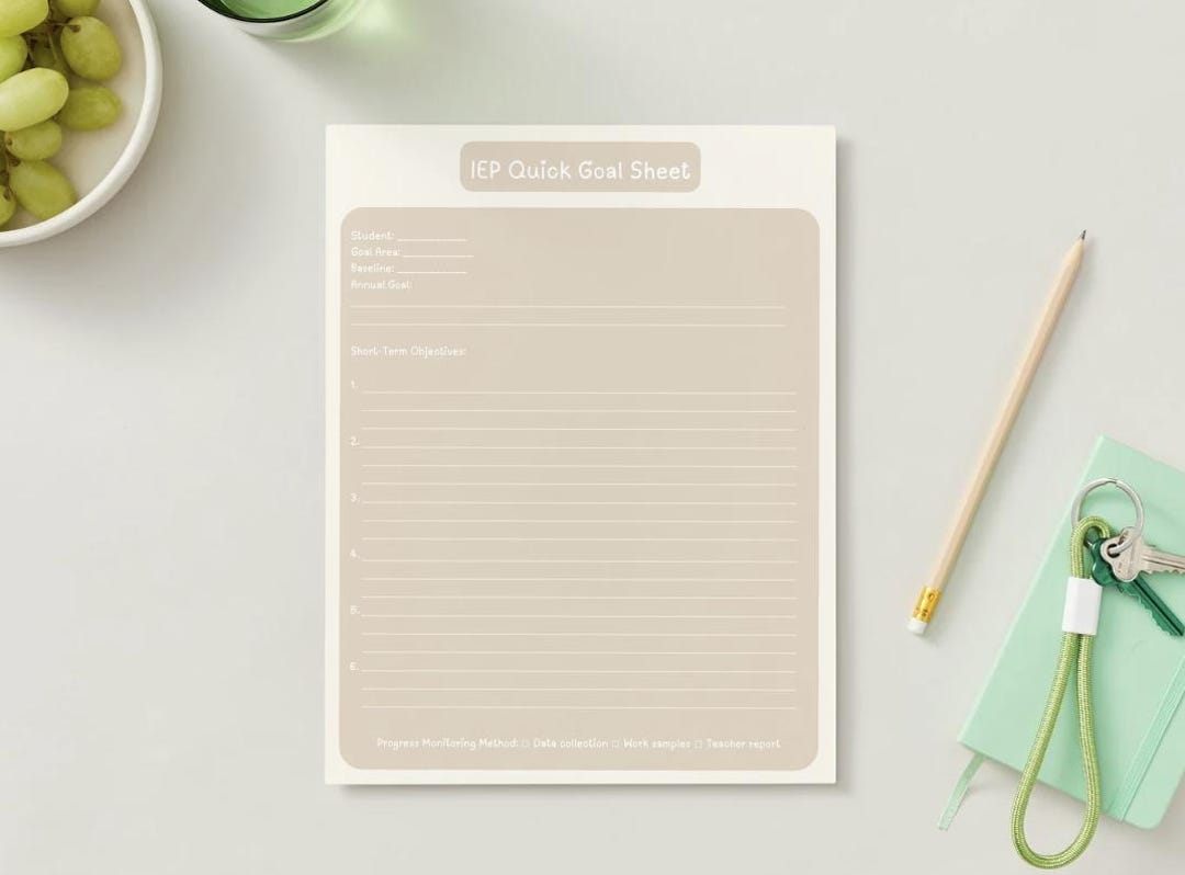 SLP IEP Goal Sheet Template | Speech Therapy Annual Goals & Objectives ...