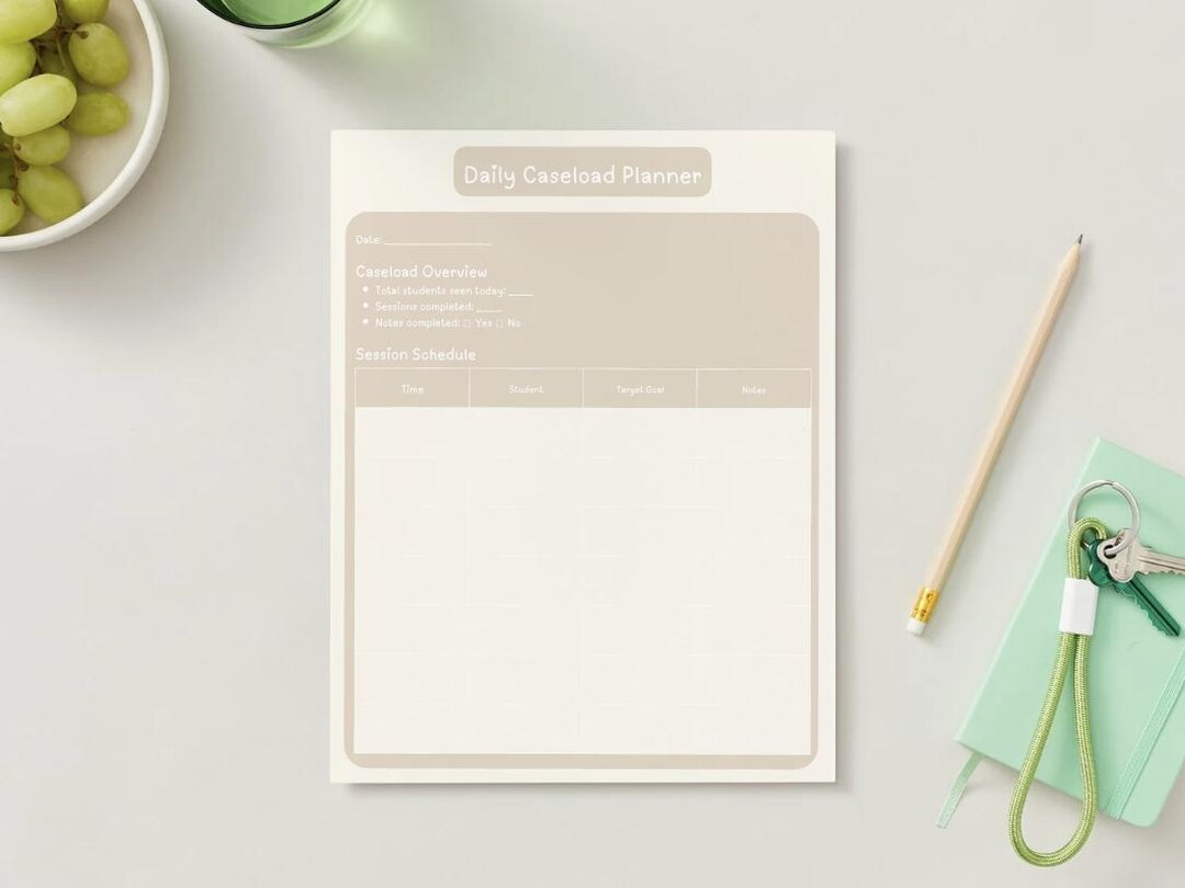 Daily Session Notes Slp SLP Daily Caseload Planner | Speech Therapy Schedule & Session Planning ...