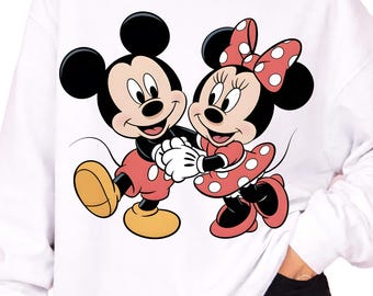 Mickey & Minnie Mouse love design png, Disney file png, Digital Download