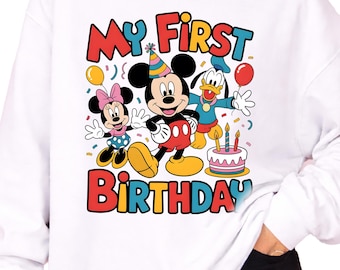 Mickey Friends 1st Birthday PNG Design (Digital Download)