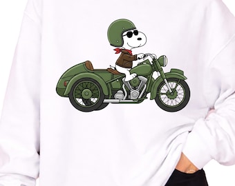 Snoopy Rider Motorcycle PNG Design (Digital Download)