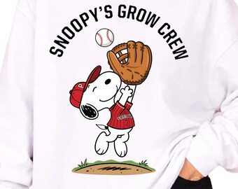 Snoopy Baseball Grow Crew, Snoopy Png (Digital Download)