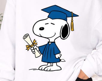 Snoopy Graduation PNG, Funny Modern Graphic Art (Digital Download)