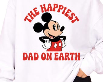 Happiest Dad on Earth Mickey Design PNG (Digital Download)