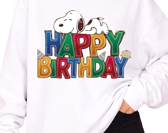 Snoopy Peanuts Birthday Graphic PNG Design (Digital Download)