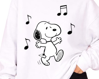 Snoopy Dancing Music PNG Design (Digital Download)