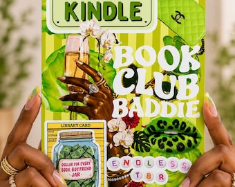 Inserto per Kindle "Book Club Baddie" / Decorazione verde per amanti dei libri (Download digitale)