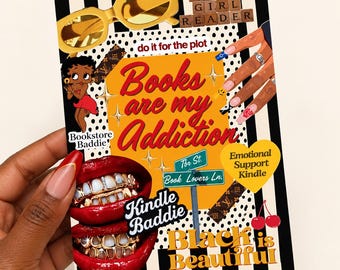 Book Addict Kindle Insert / Black Girl Reader (Descarga digital)
