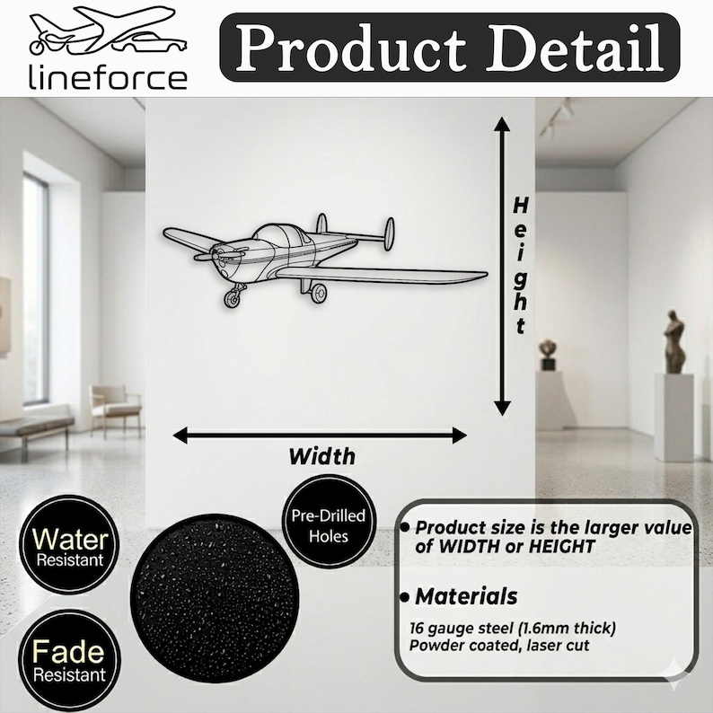 ERCO Ercoupe 415 CD Wall Art - Airplane Metal Silhouette Sign - General ...