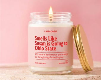 Personalized College Acceptance Candle, Smells Like Going to College, College Announcement Gifts, High School Grad Gift for Graduation Party