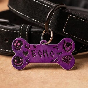 Gepersonaliseerde graffiti dog tag: spray paint bone huisdier ID-bedel, punk streetstyle-hanger