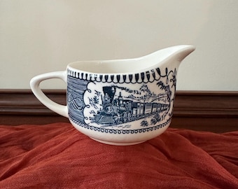 Currier & Ives - Vintage Creamer "The Express Train" Locomotive Pattern