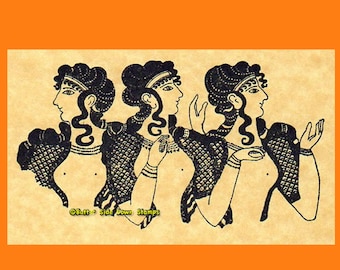 Minoan Women Rubber Stamp