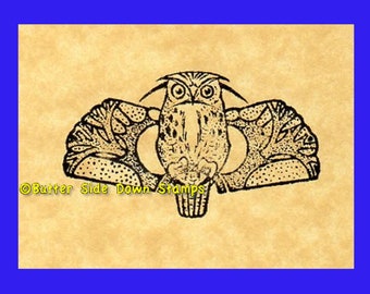 Great Horned Owl Bird Rubber Stamp