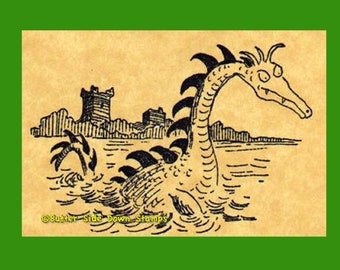 Loch Ness Monster Rubber Stamp