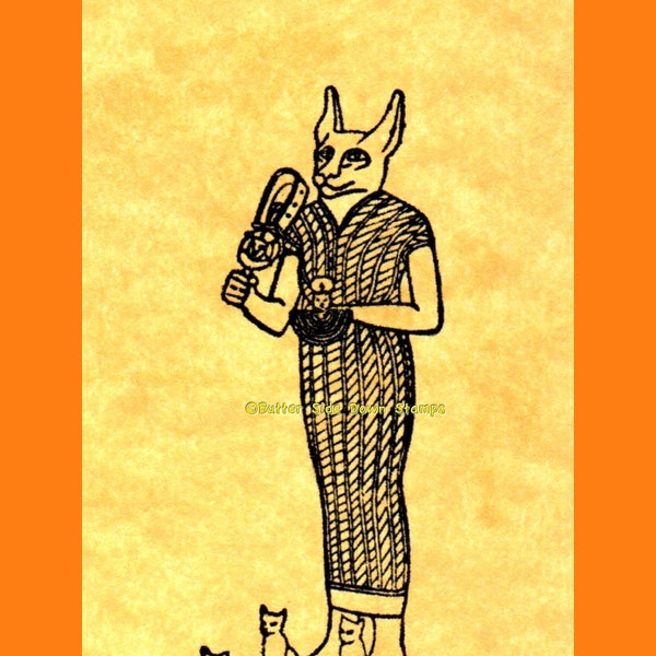 Egyptian Goddess Bastet Rubber Stamp