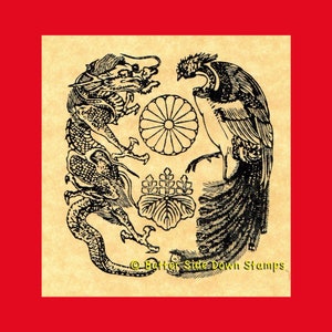 Drache und Phoenix Mikado Wappenstempel