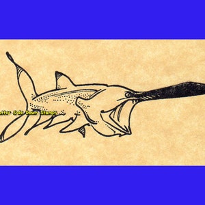 Paddlefish Rubber Stamp