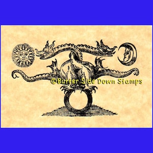 Rubberstempel alchemistische draak
