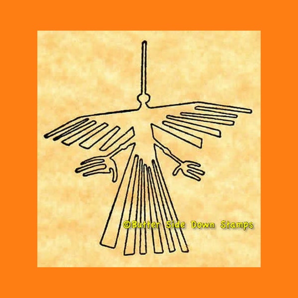 Peru Nazca Lines Condor Rubber Stamp