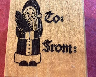 Vintage PSX C-351 Christmas Gift Tag Rubber Stamp