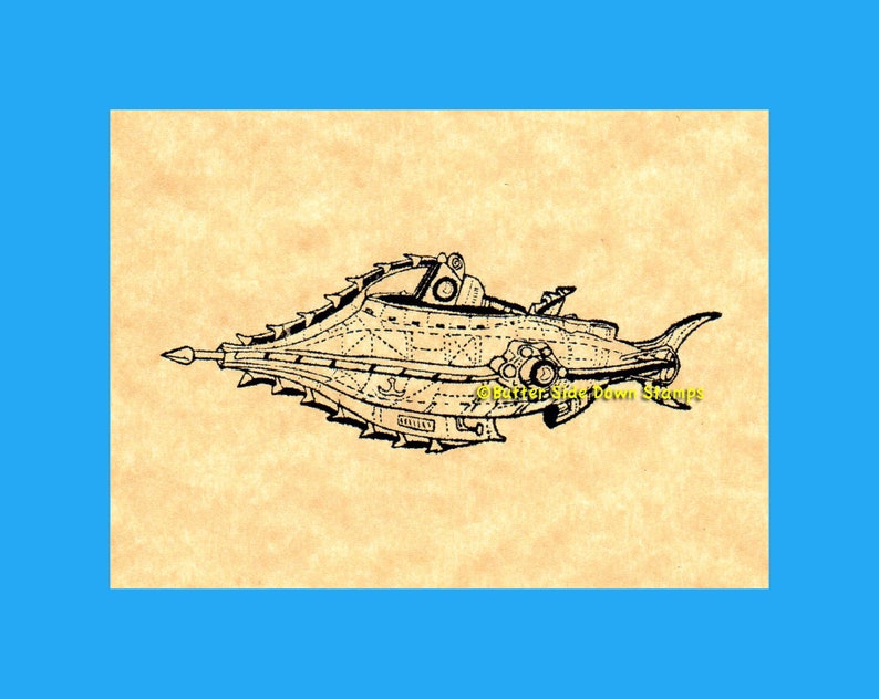 Captain Nemos Nautilus Submarine Rubber Stamp image 1