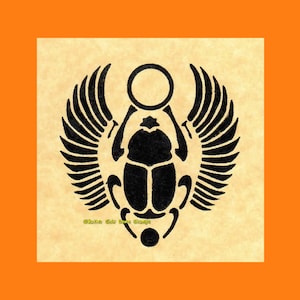 Egyptian Scarab Amulet Rubber Stamp Large Size or Mini-Size